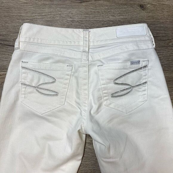 Seven7 White Jeans Womens Size 31x26 Crop Low Rise - Picture 8 of 8